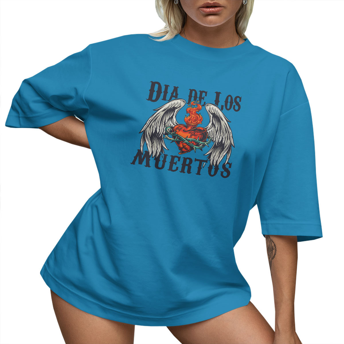 T-SHIRT OVERSIZE LUŹNA KOSZULKA LUŹNY SKRZYDŁA SERCE S SUKIENKA JAKOŚĆ