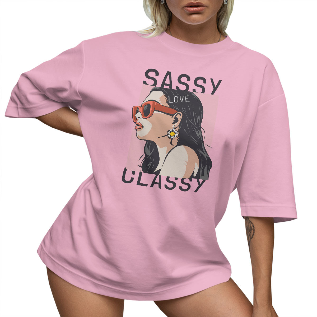 T-SHIRT OVERSIZE LUŹNA KOSZULKA SASSY BASIC M SUKIENKA JAKOŚĆ
