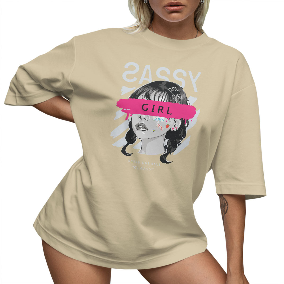 T-SHIRT OVERSIZE LUŹNA KOSZULKA NAPIS BASIC S SUKIENKA JAKOŚĆ