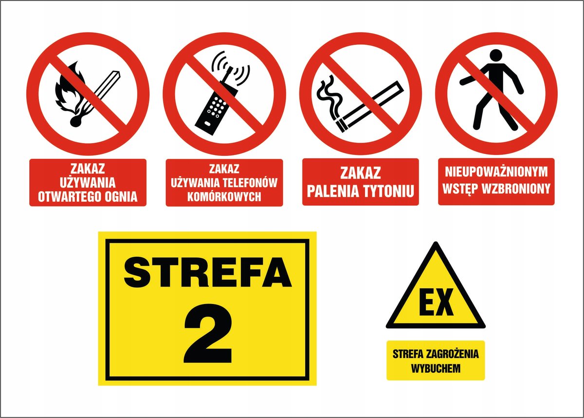 Tabliczka Zakaz palenia przejścia strefa EX 30x42cm PCV 3mm