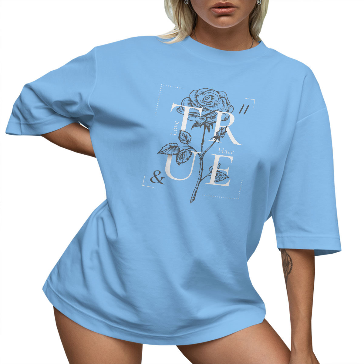 T-SHIRT OVERSIZE LUŹNA KOSZULKA RÓŻA BASIC L SUKIENKA JAKOŚĆ