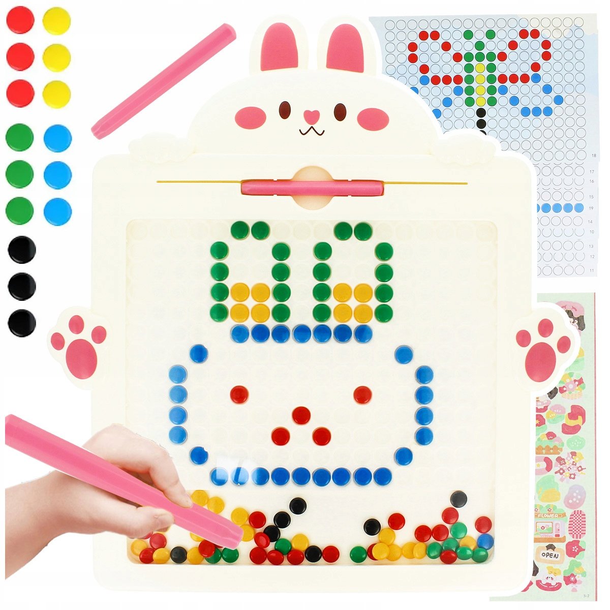 Tablica Magnetyczna Królik Board Mozaika Montessori Układanka Krążki  Z992R