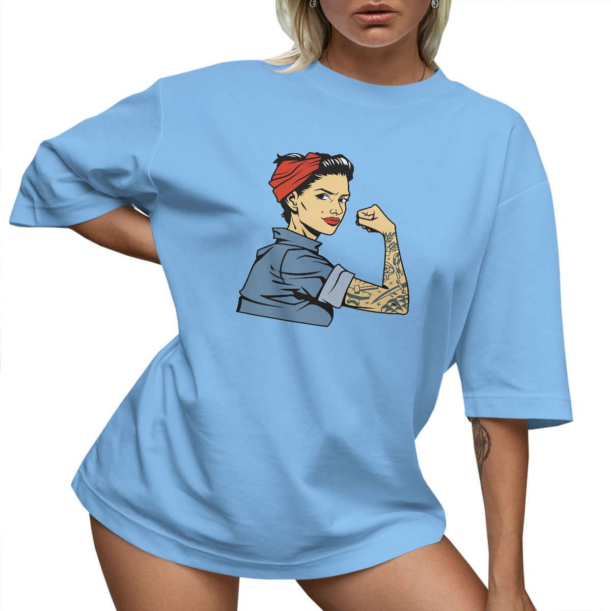 T-SHIRT OVERSIZE LUŹNA KOSZULKA PIN UP BAWEŁNA KRÓTKA XXL SUKIENKA JAKOŚĆ