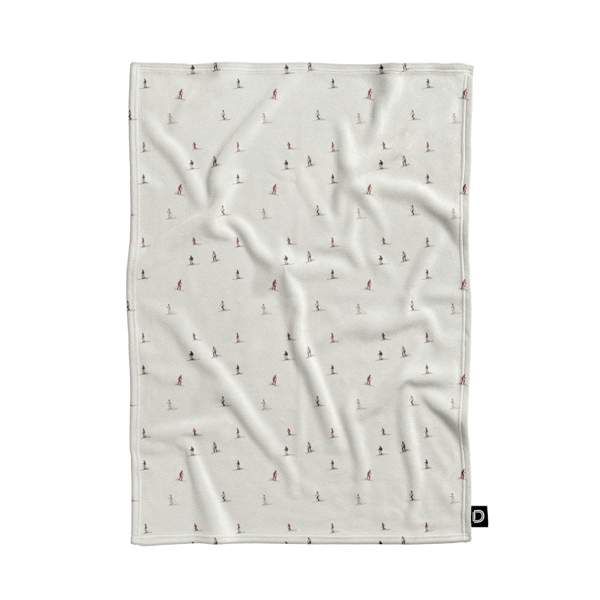 Koc pluszowy WINTER wzór BN76 | Narciarze 80 x 60 cm