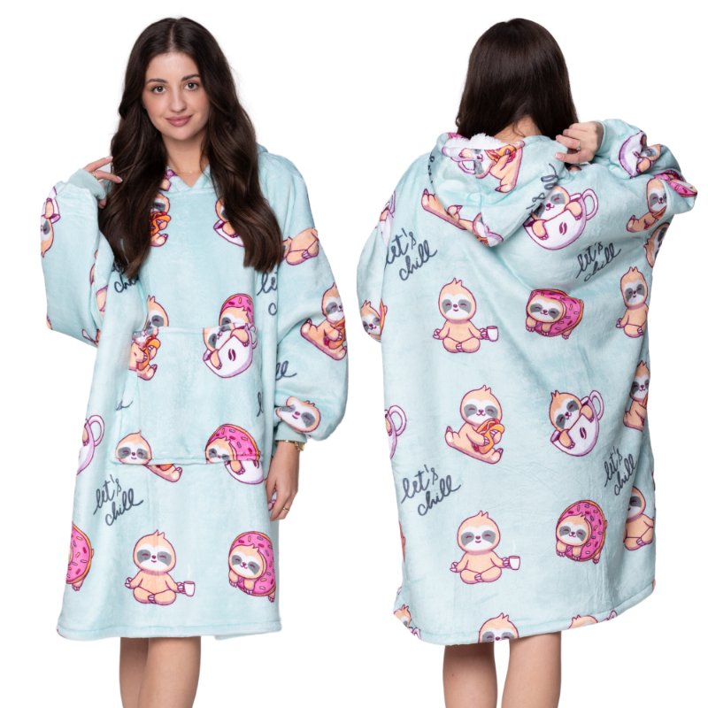 KOC BLUZA Oversize Ciepła Gruba KOCBLUZA 2w1XXL LENIWCE Futrzak[UB-KB-WZ-12