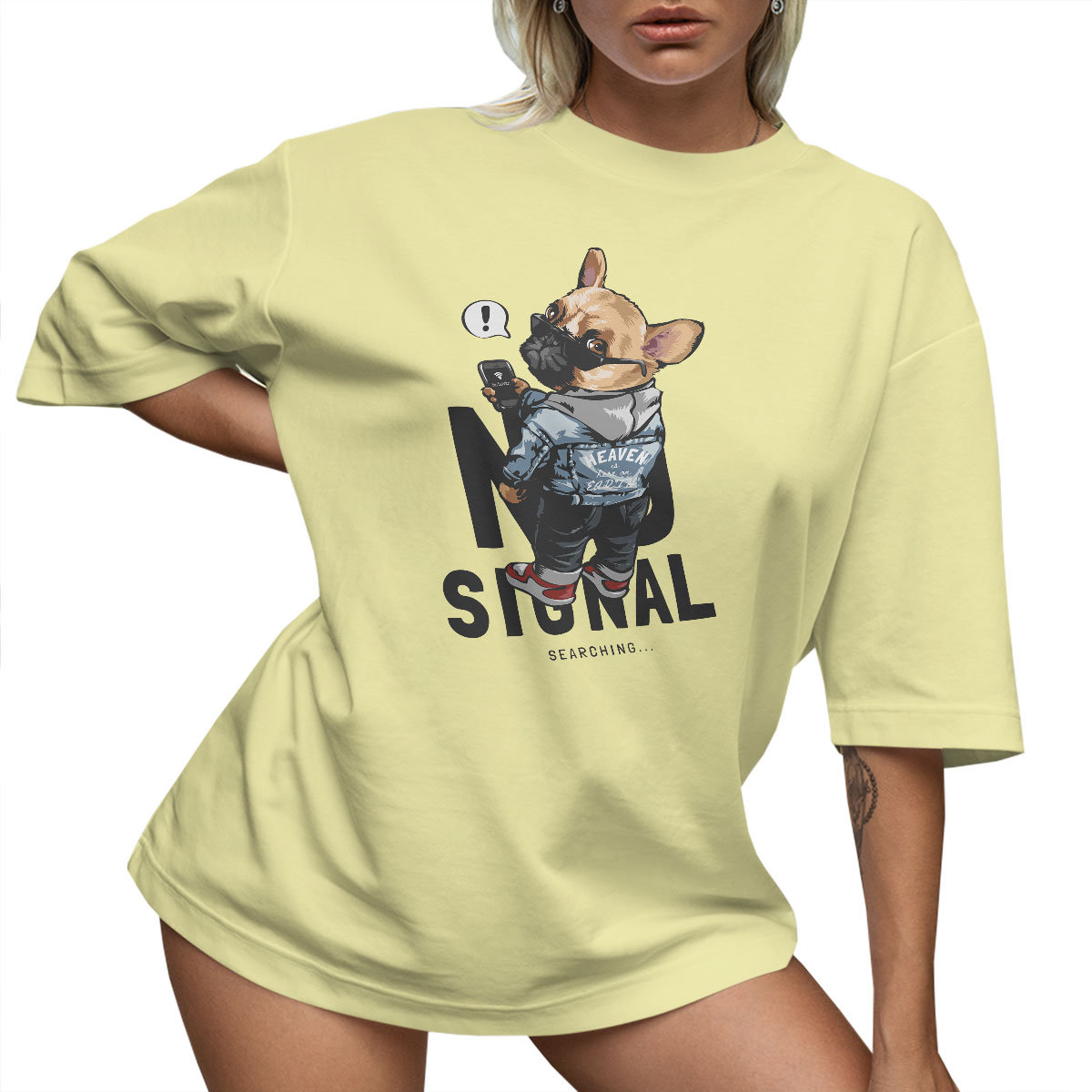 T-SHIRT OVERSIZE LUŹNA KOSZULKA BULDOG M SUKIENKA JAKOŚĆ