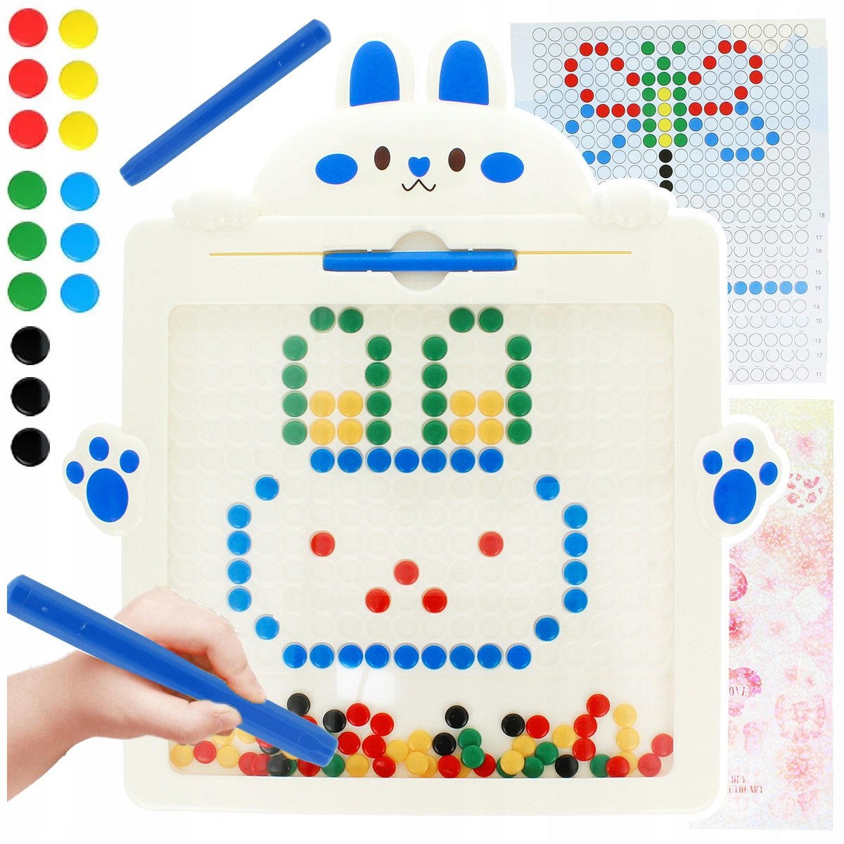 Tablica Magnetyczna Królik Board Mozaika Montessori Układanka Krążki Z992N