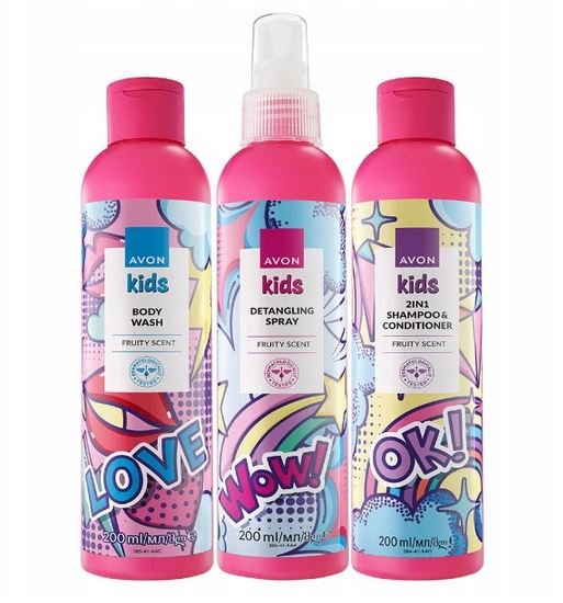 Avon Kids, Zestaw Kosmetyków Owocowych Fruity Scent Dla Dziewczynek, 3 Szt.