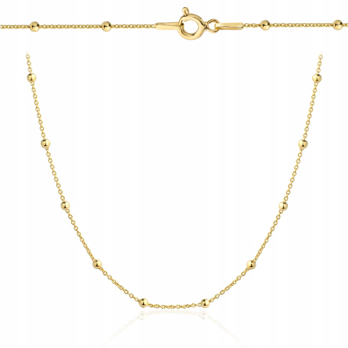 Złoty naszyjnik choker kulki srebro 925 zł 50 cm