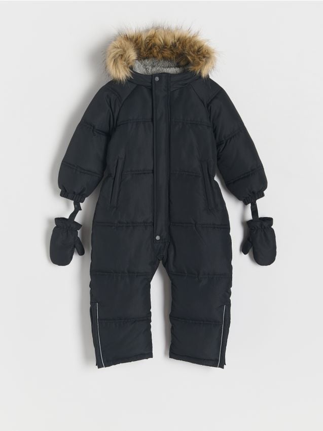 Reserved - Wodoodporny kombinezon z rękawiczkami - czarny