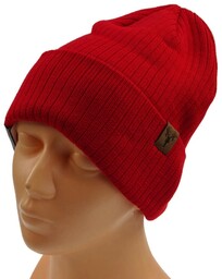 Czapka zimowa męska unisex produkt polski czerwona