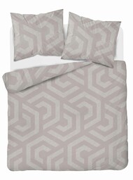 Detexpol Pościel bawełniana 220x200 beżowa geometria 5113 A Bawełna 32