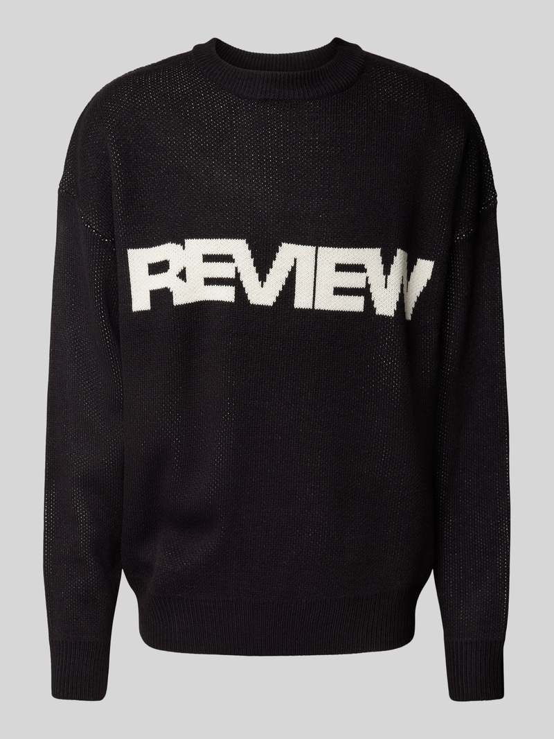 Sweter z dzianiny z wyhaftowanym logo