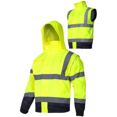 LAHTI PRO Kurtka ostrzegawcza zimowa 2w1 bezrękawnik z kapturem r M L4092502 LPL4092502