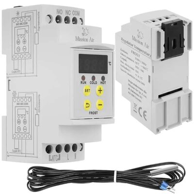 Regulator Temperatury Na Szynę Din +Czujnik Ntc Mission Air Frost Programator Termostat