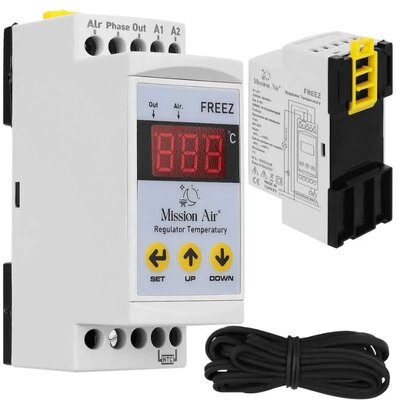 Regulator Temperatury Na Szynę Din +Czujnik Ntc Mission Air Freez Programator Termostat
