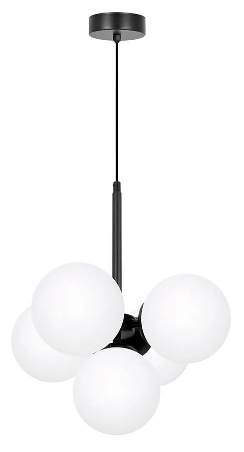 Grafitowa loftowa lampa sufitowa z 5 szklanymi kulami - 12X A689 S9-D35