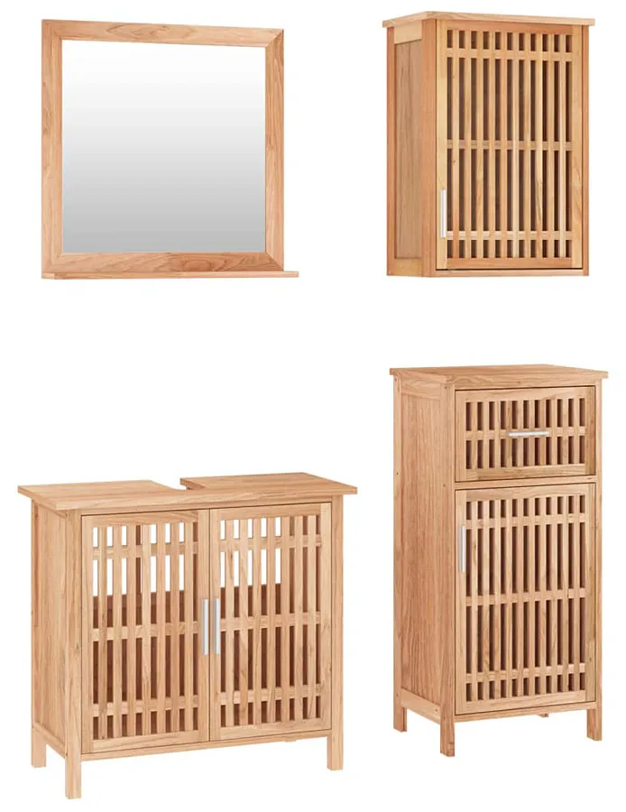 Zestaw mebli łazienkowych w stylu boho Puso 5X