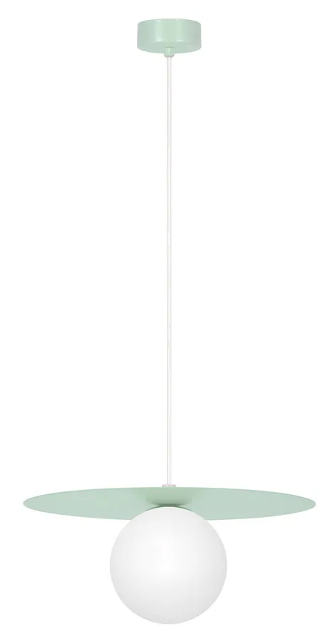 Zielona lampa wisząca ze szklanym okrągłym kloszem - 3X A680 A1-T83