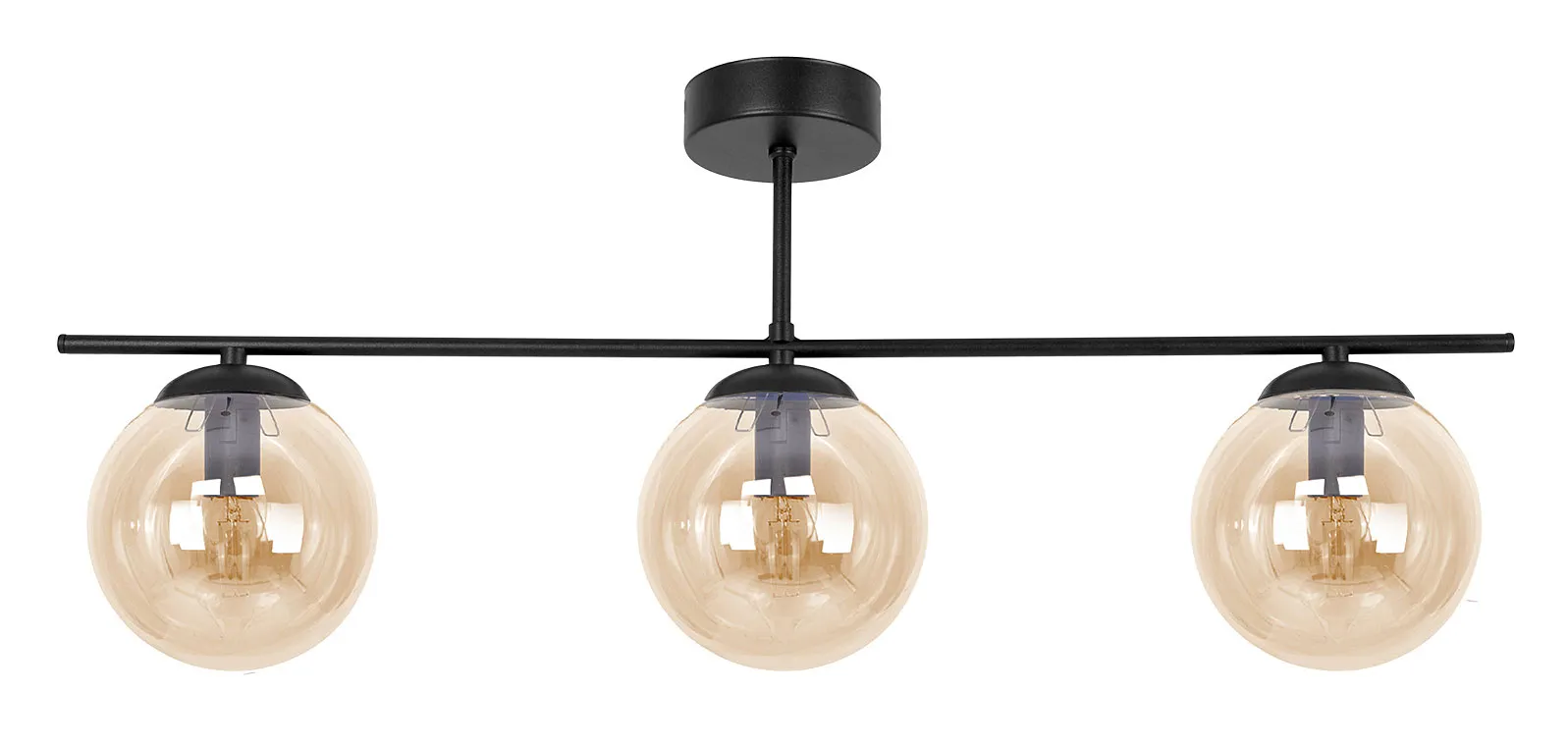 Bursztynowa potrójna lampa sufitowa w stylu loft 9X A705 L7-S10