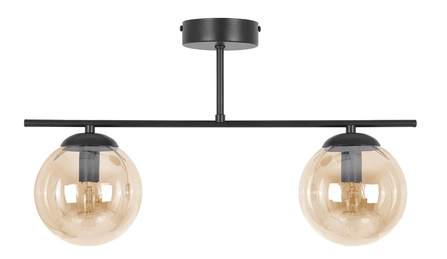 Bursztynowa podwójna lampa sufitowa loft - 4X A704 S0-G53