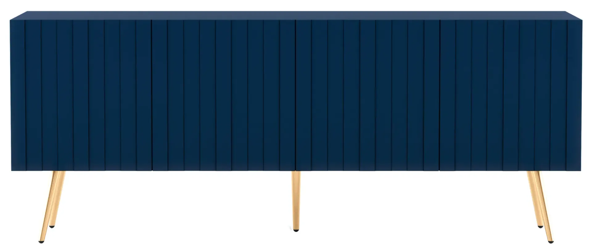 Granatowa lamelowa szafka pod TV glamour E7-B34