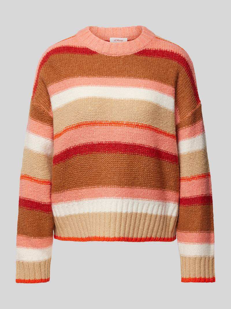 Sweter o kroju relaxed fit z dzianiny z dodatkiem wełny i wzorem w paski
