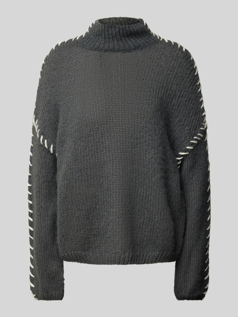 Sweter z dzianiny o kroju oversized ze stójką model ‘CHOCA’
