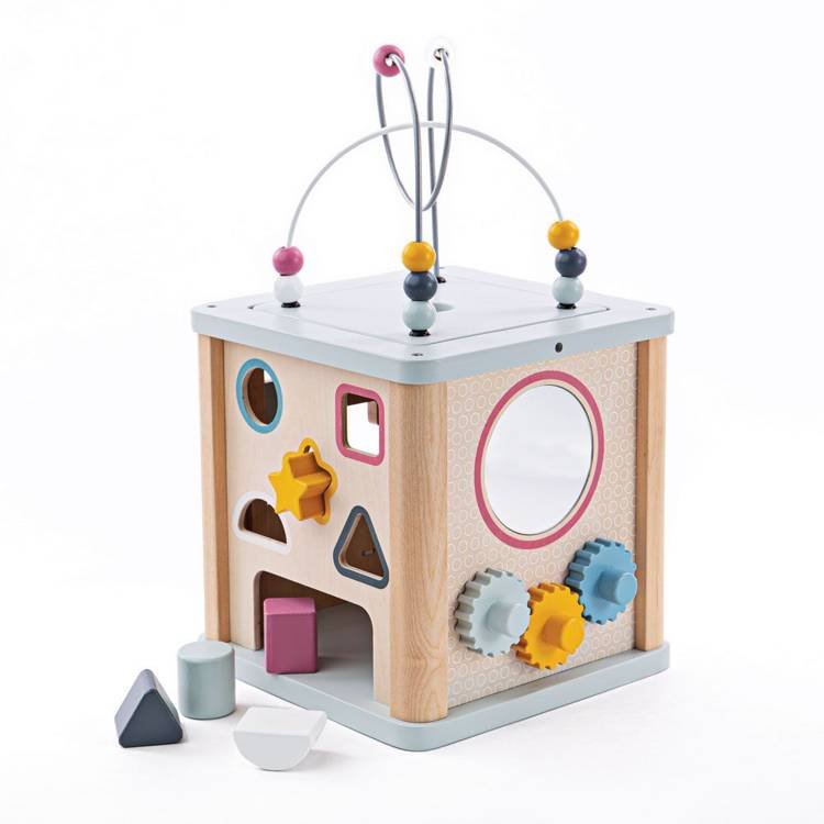 Drewniana edukacyjna kostka aktywności 32009 Bigjigs Toys