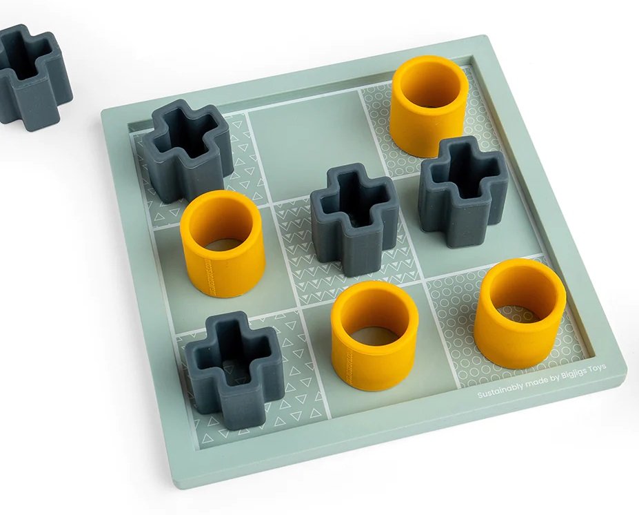 Gra Kółko i Krzyżyk drewniano-silikonowa 36004 Bigjigs Toys