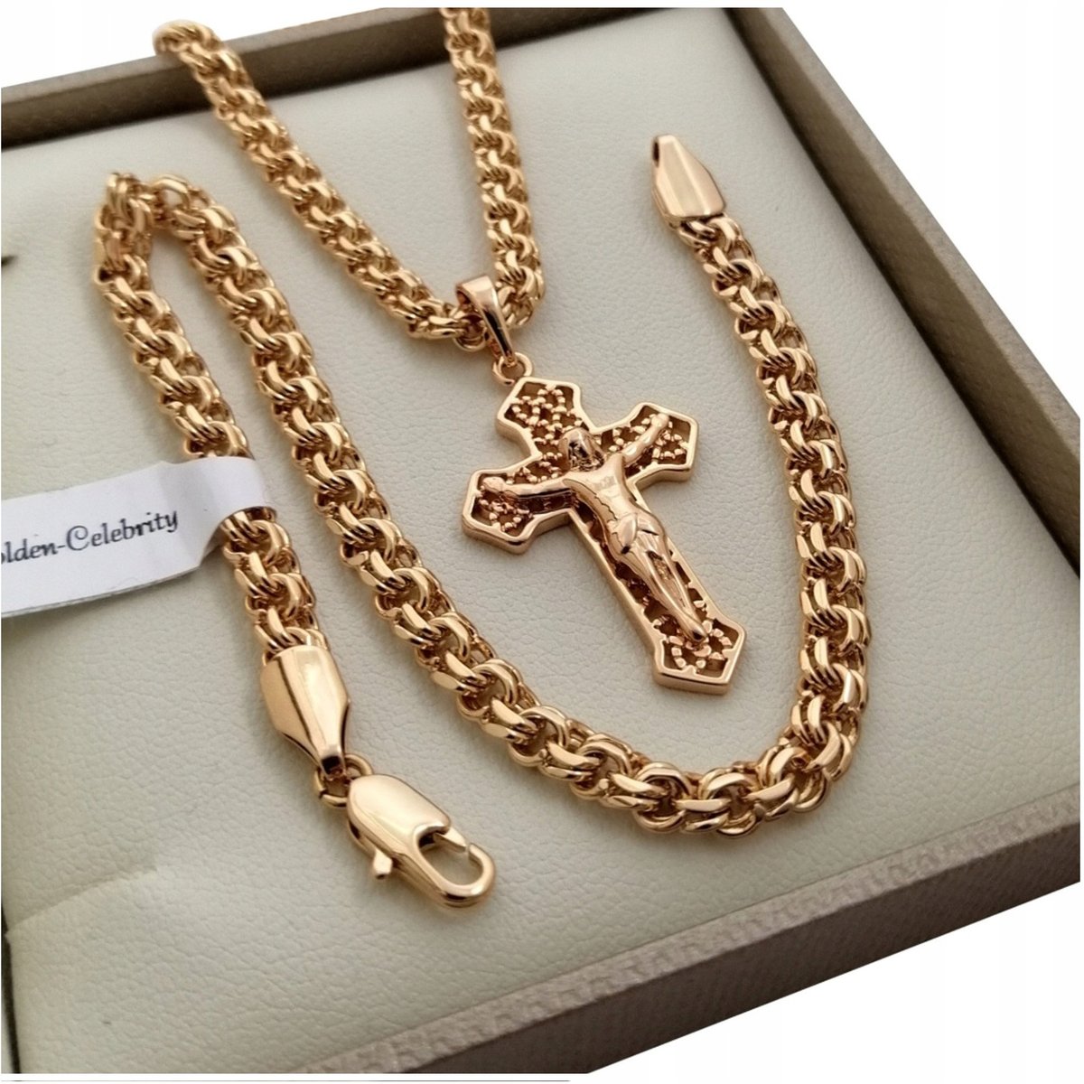 Złoty Naszyjnik + Bransoletka Garibaldi 18K Biżuteria Dla Faceta Męża Taty