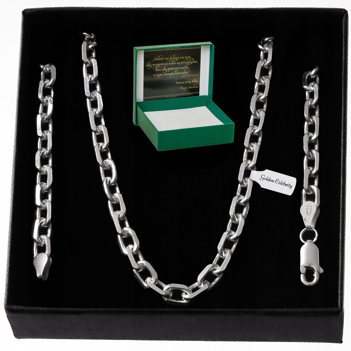 Gruby Srebrny Łańcuszek Ankier 70Cm/4,5Mm Pełny Kuty 925 Prezent Dla Niego