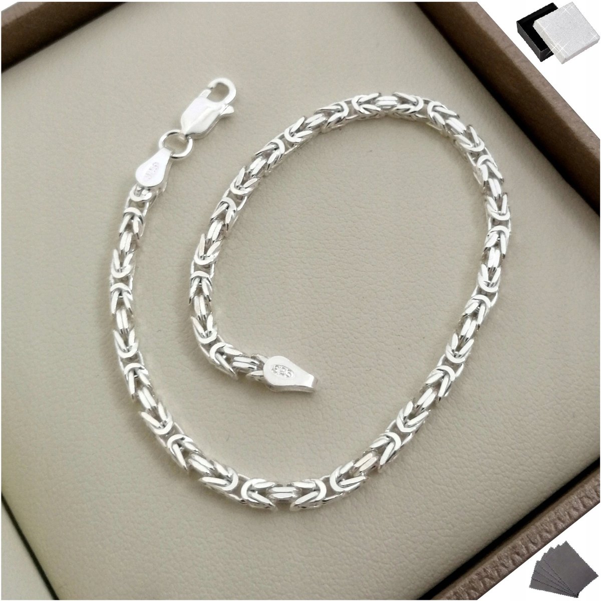 SREBRNA BRANSOLETKA DAMSKA SPLOT KRÓLEWSKI PR. 925