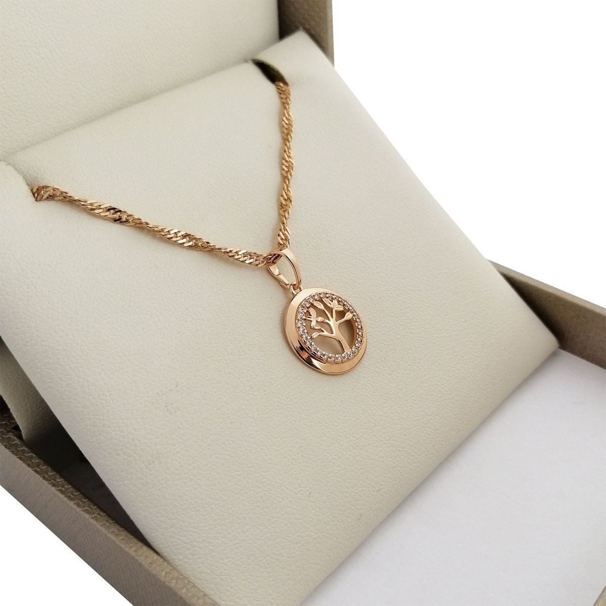 Złoty Łańcuszek Drzewko Szczęścia Celebrytka 18K