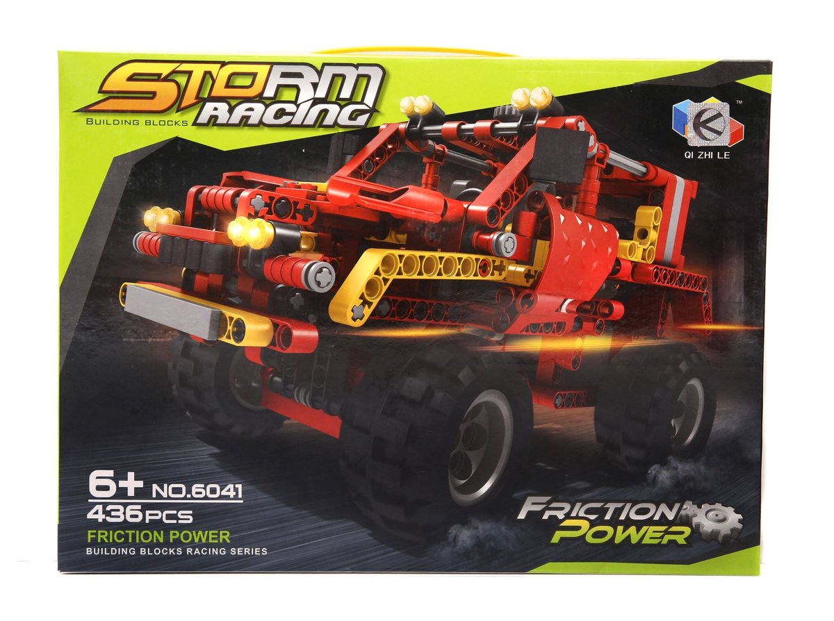 Klocki konstrukcyjne auto terenowe czerwone