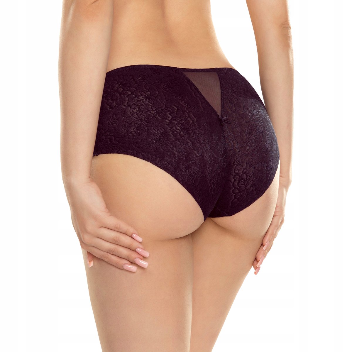 Ewana 005 Pełne zdobione Figi Damskie Czarny M