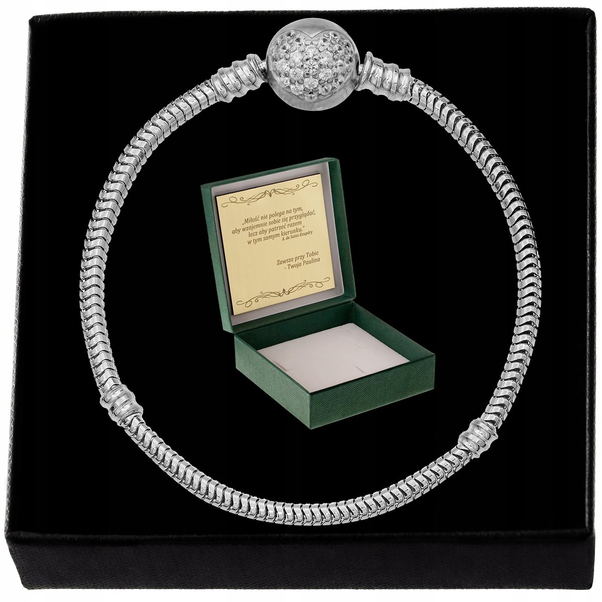 Bransoletka Srebrna Damska Charms Prezent Dla Żony Mamy Srebro 925 Grawer