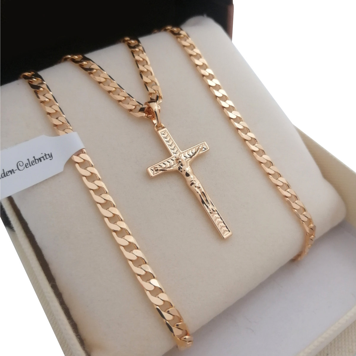 Łańcuszek Pancerka 50Cm 4 Mm+Krzyżyk 18K