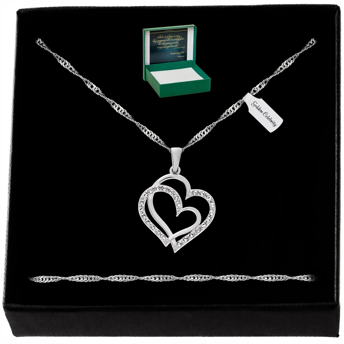 Naszyjnik Serce Z Cyrkoniami Srebro 925 Prezent Dla Żony Na Rocznicę Ślubu