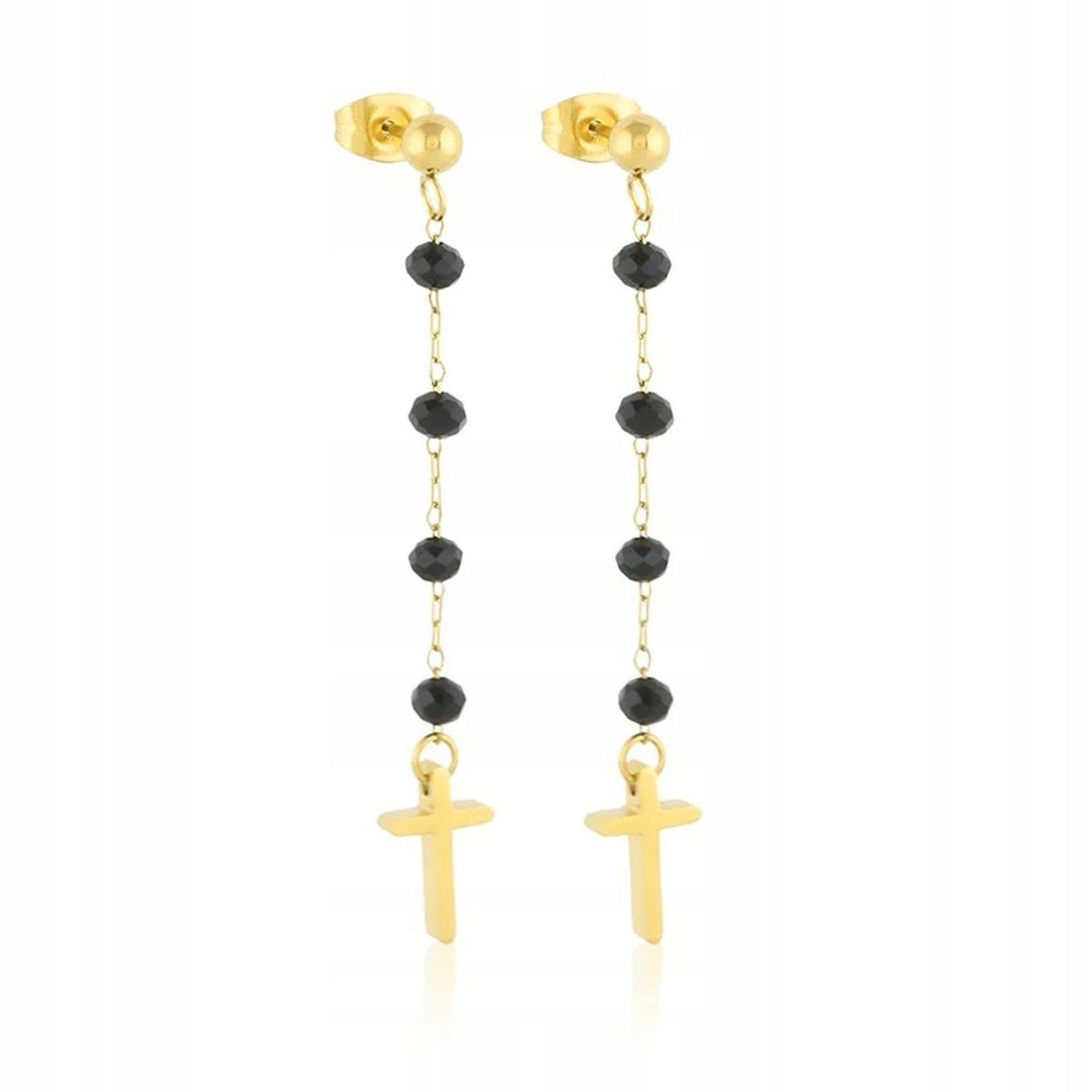 Kolczyki Wiszące Krzyżykmi Z Kryształkami 18K Nowe
