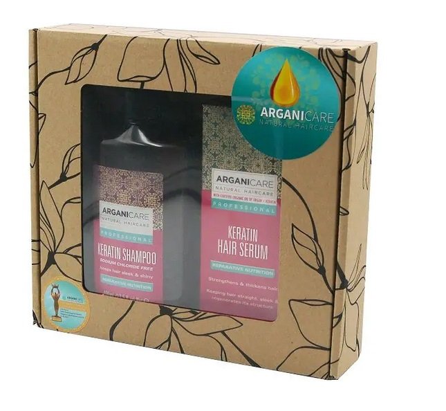 Zestaw Arganicare Keratin Szampon Naprawczy 400ml + Serum Do Włosów 100ml