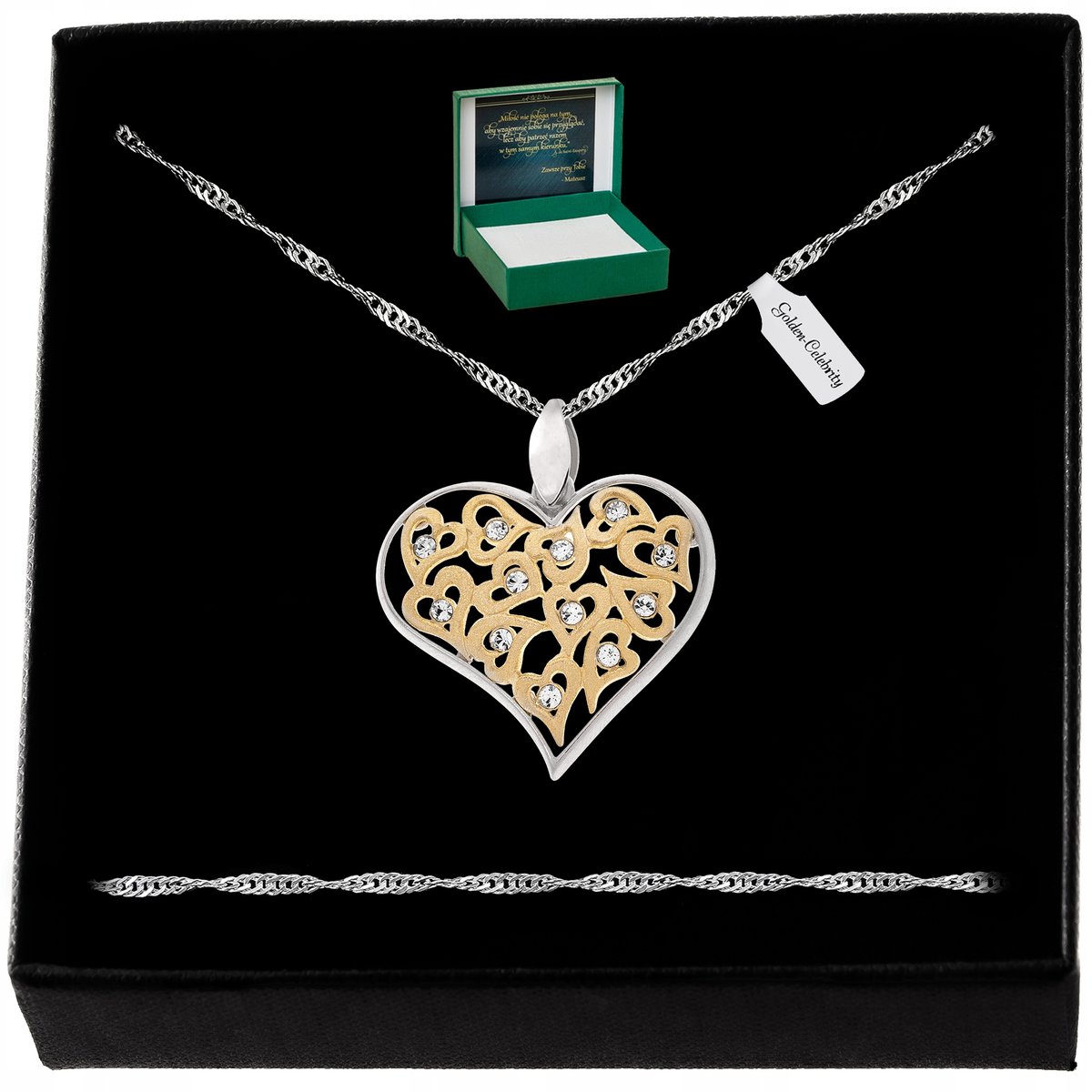 Srebrny Naszyjnik Serce Ażurowe Próba 925 Prezent