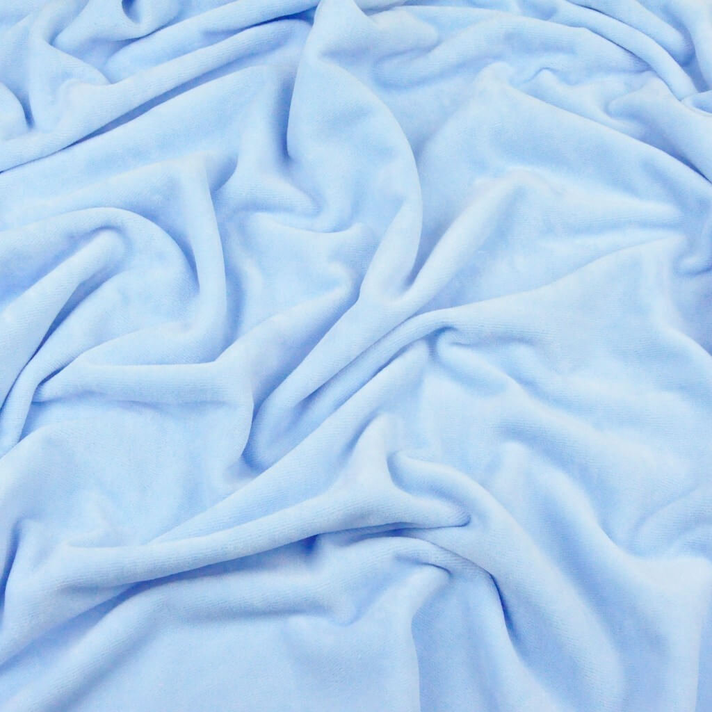 Welur bawełniany odzieżowy - błękitny