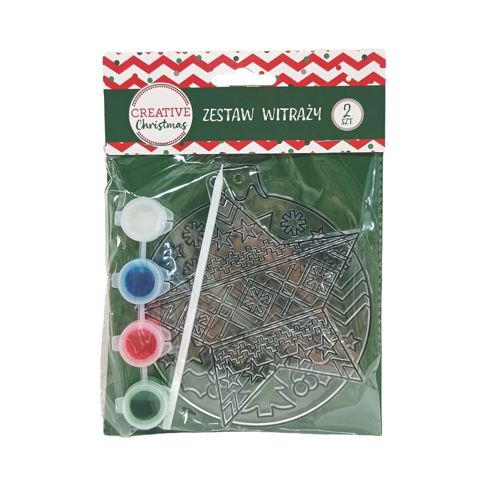 Zestaw witrażowy, Creative Christmas, bombka, gwiazda