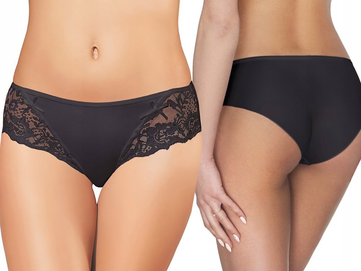 Ewana 023 Klasyczne Figi z Mikrofibry Czarny M