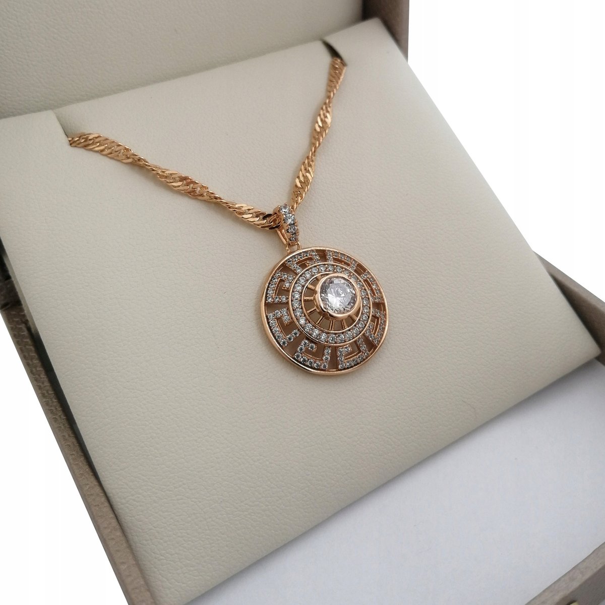 Złoty Naszyjnik Grecki 18K Dzień Mamy+ Dedykacja