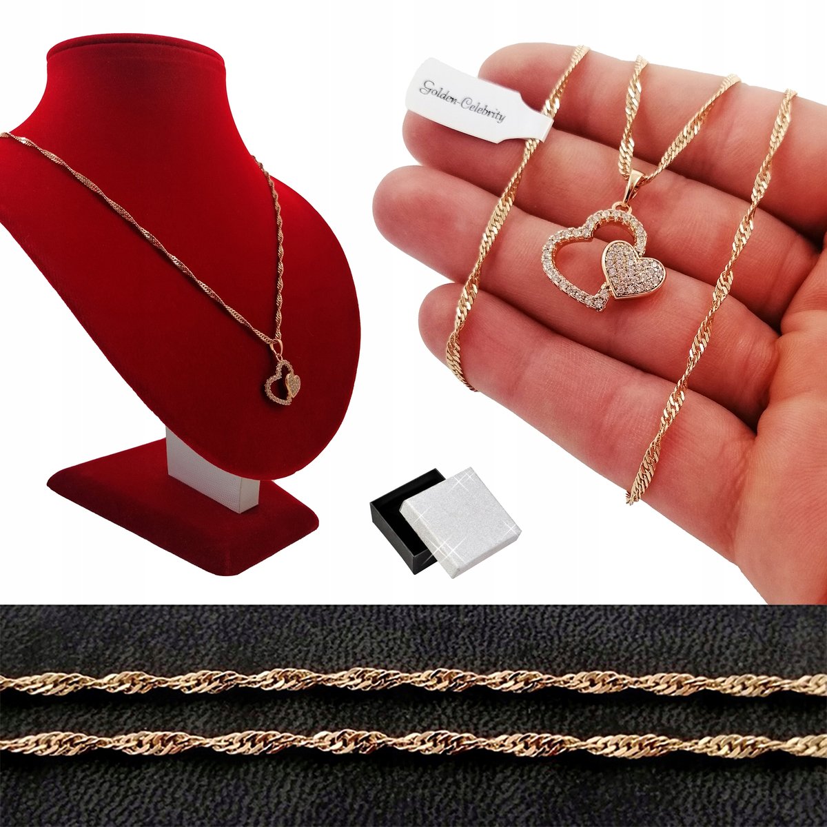 Złoty Naszyjnik Damski Serce 18K Gwarancja Prezent