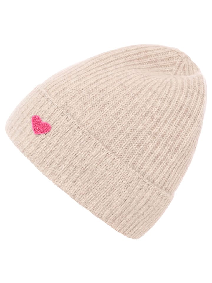 Zwillingsherz Kaszmirowa czapka beanie w kolorze beżowym