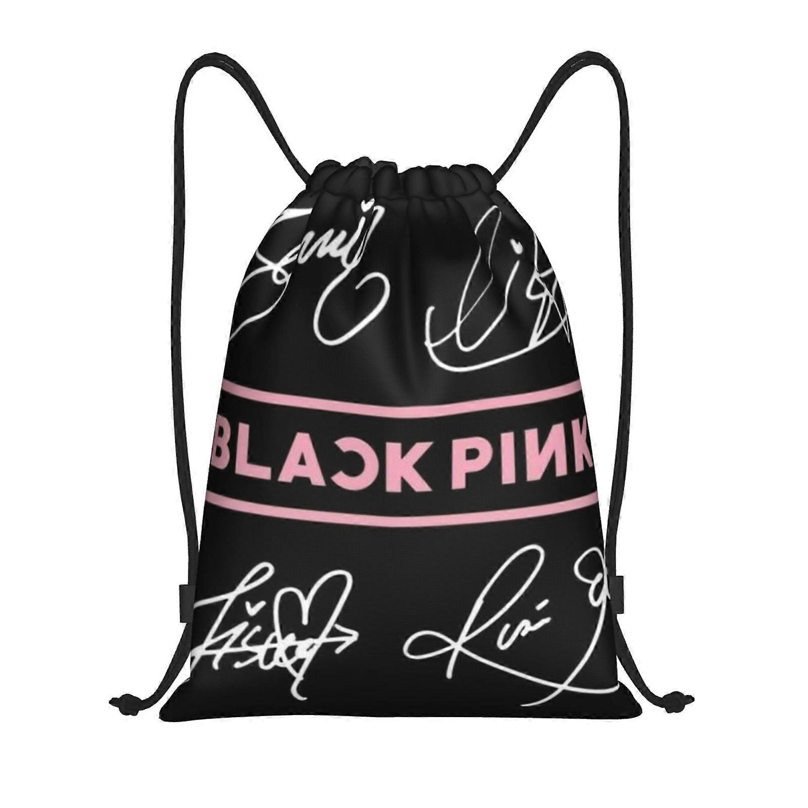 Czarny różowy (25) Plecak ze sznurkiem Sportowa torba gimnastyczna do jogi Pływanie Gymsack Sport Strap Pack Bag-yq27 S