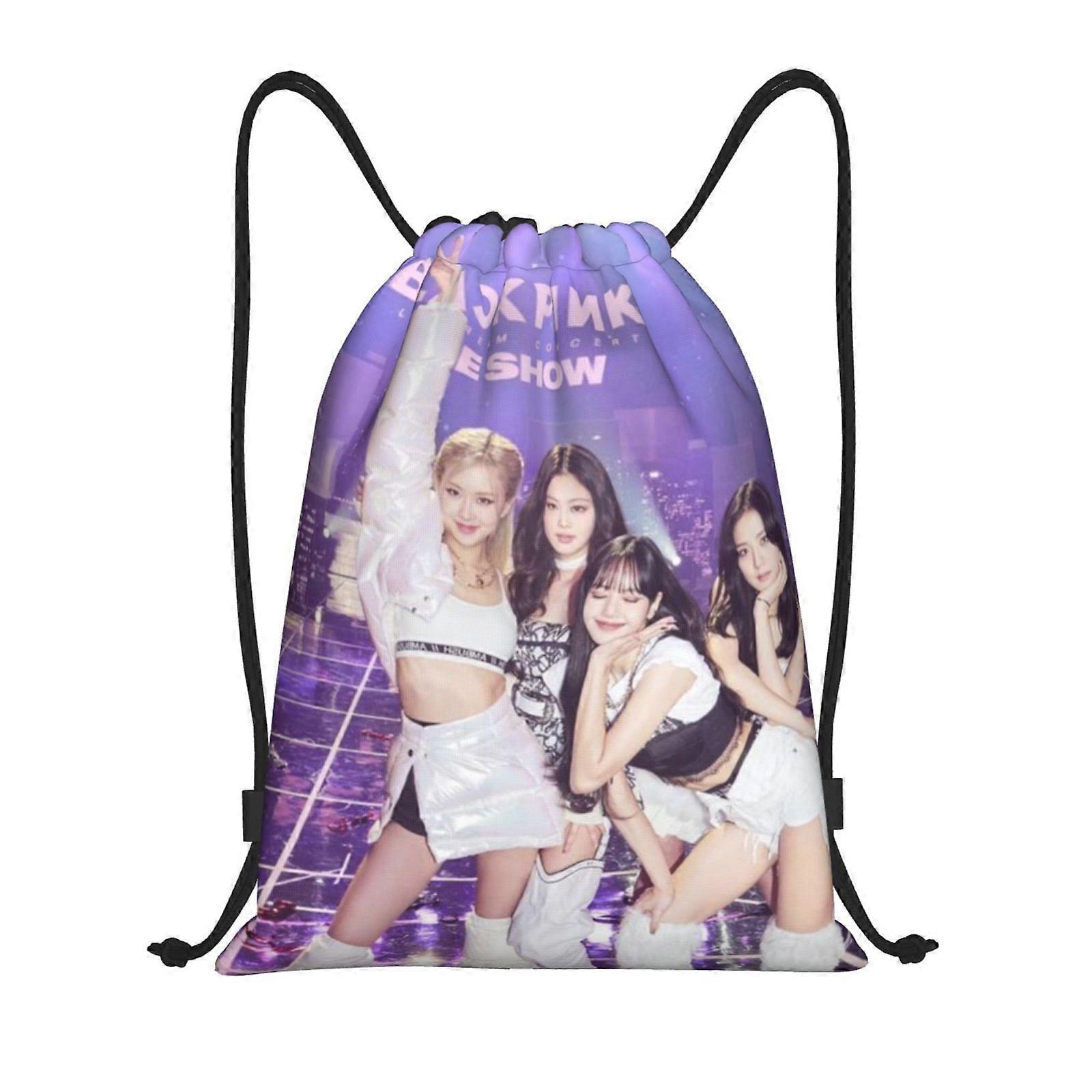 Czarny różowy (12) Plecak ze sznurkiem Sportowa torba gimnastyczna do jogi Pływanie Gymsack Sport Strap Pack Bag-yq55 S